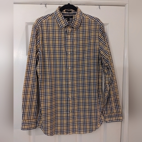 Men's BANANA REPUBLIC Camden Fit Checked Long Sleeve Button Down Shirt - Picture 1 of 7